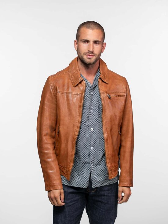 Cazadora Nappa Cognac