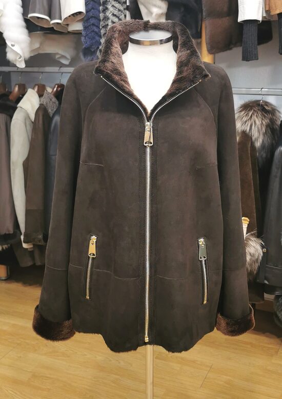 Chaqueta Piel Vuelta con cremallera