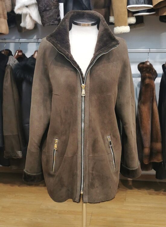 Chaqueta Piel Vuelta con cremallera